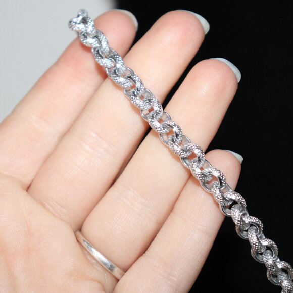 Beautiful vintage silver chain necklace 30" - Picture 3 of 5